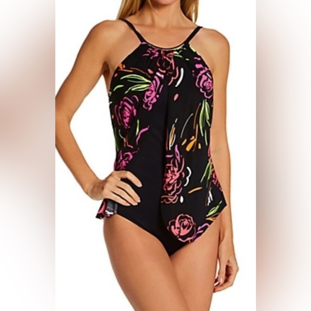 Magicsuit Neon Nature Jill One Piece Swimsuit, size 8,Pool Lake Beach Vacation